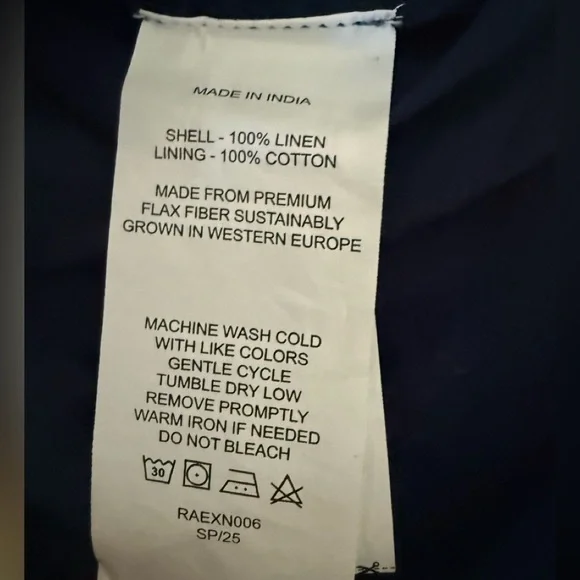 Quince 100% European Linen Tank Mini Dress Women’s Chambray Blue/White Stripe XL - Picture 6 of 7